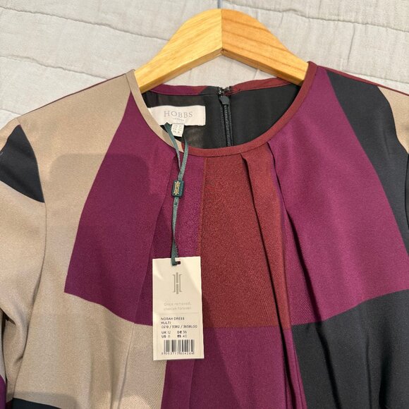 Hobbs Long Sleeve Dress New NWT 8 Multi-Colored - Picture 6 of 11